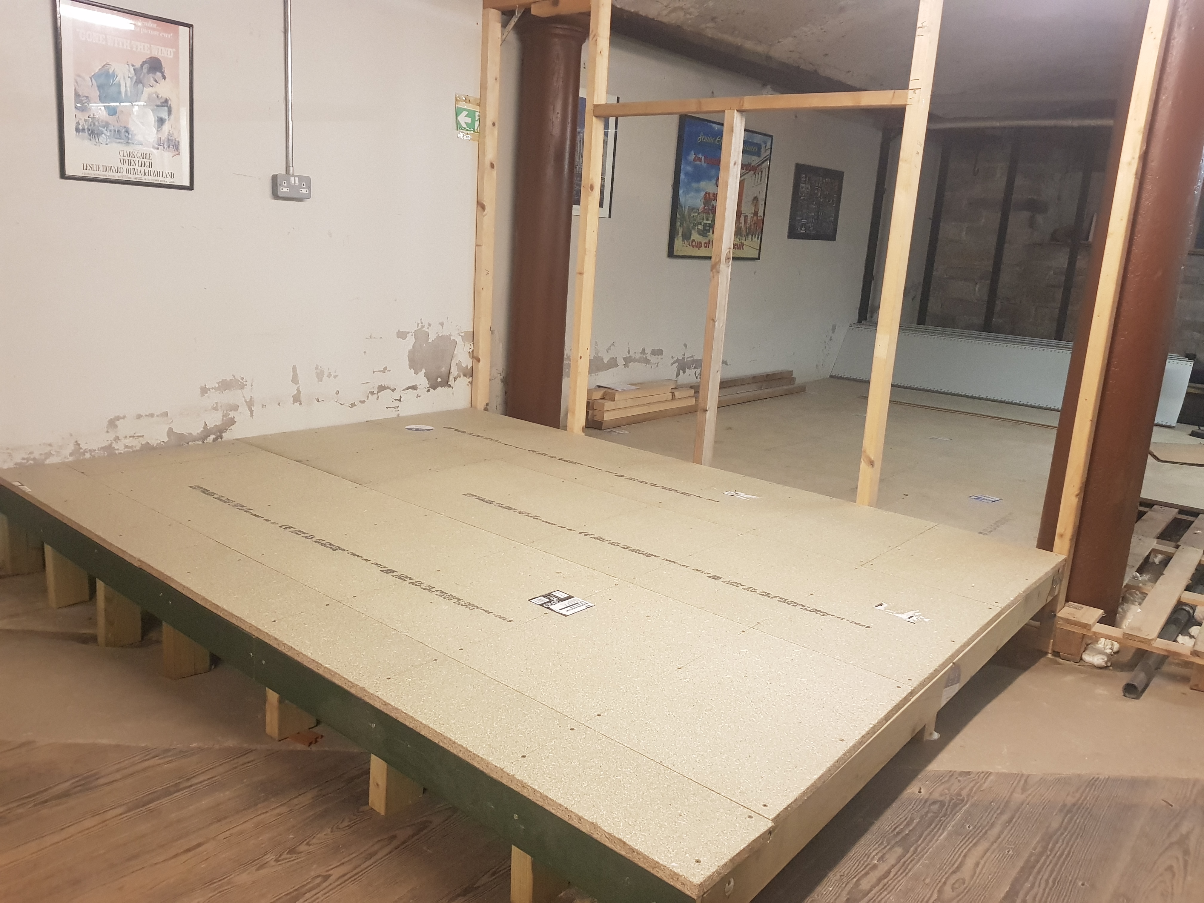 Floorboards complete and attached to floor joists