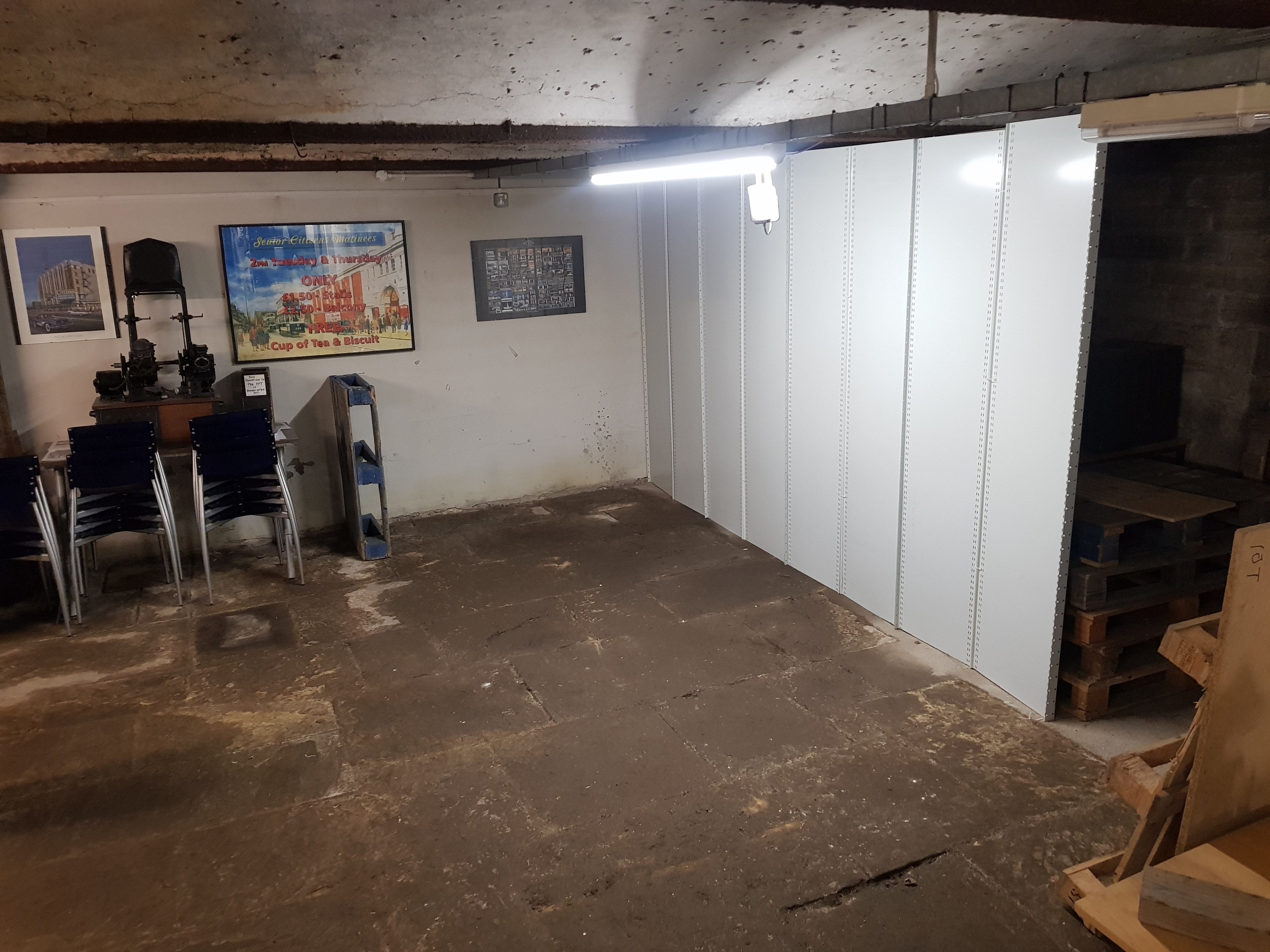 An uneven concrete floor