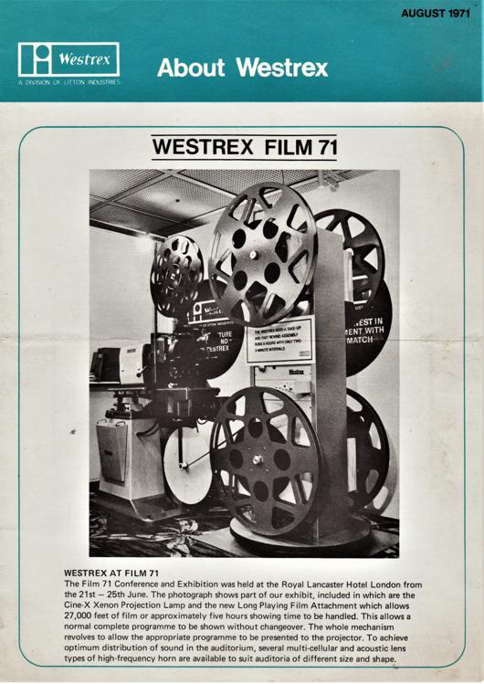 A preview of the About Westrex - Westex Film 71 document.
