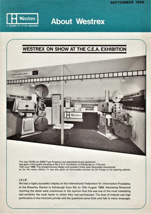 A preview of the About Westrex - Westrex On Show At The C.E.A. Exhibition document.