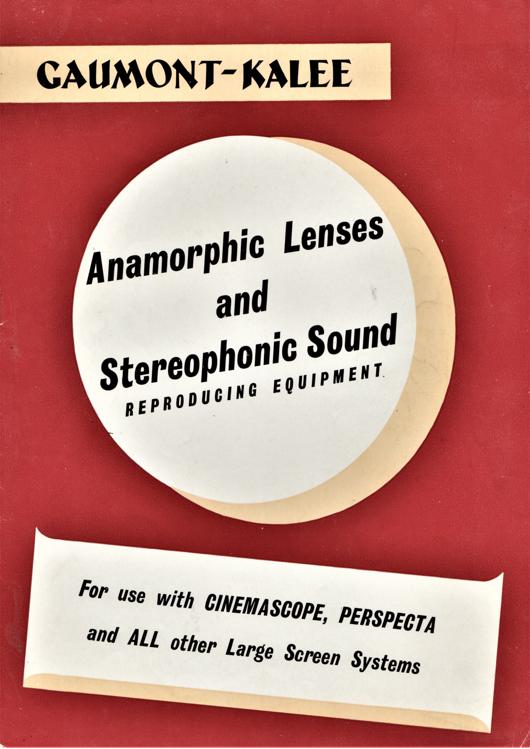 A preview of the Anamorphic Lenses and Stereophonic Sound Reproducing Equipment document.