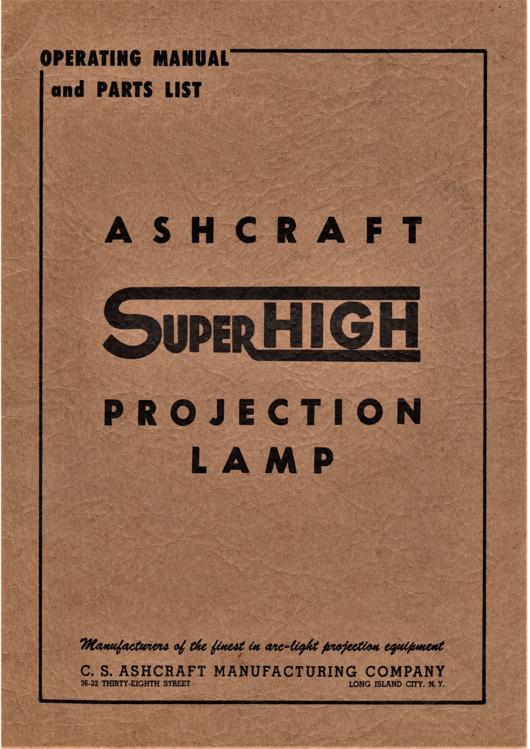 A preview of the Ashcraft Super High Projection Lamp document.