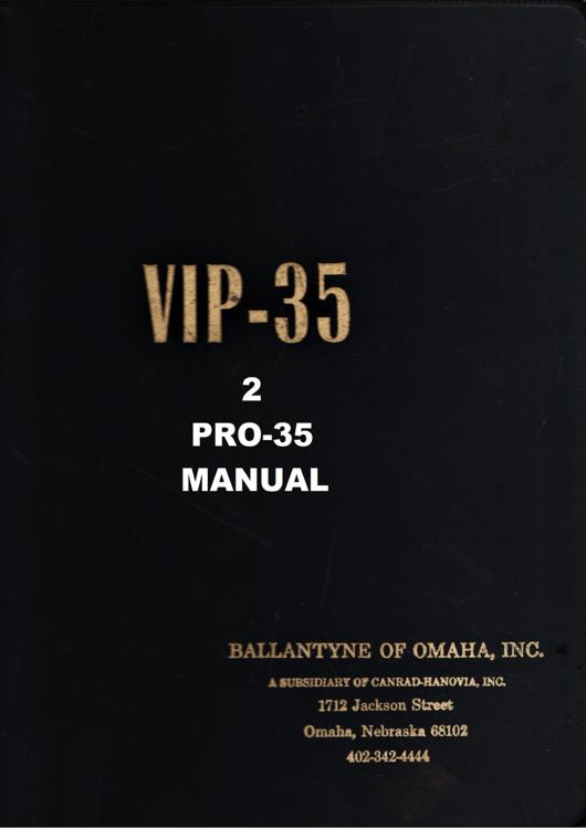 A preview of the Ballantyne Pro 35 Instruction Manual and Parts List document.