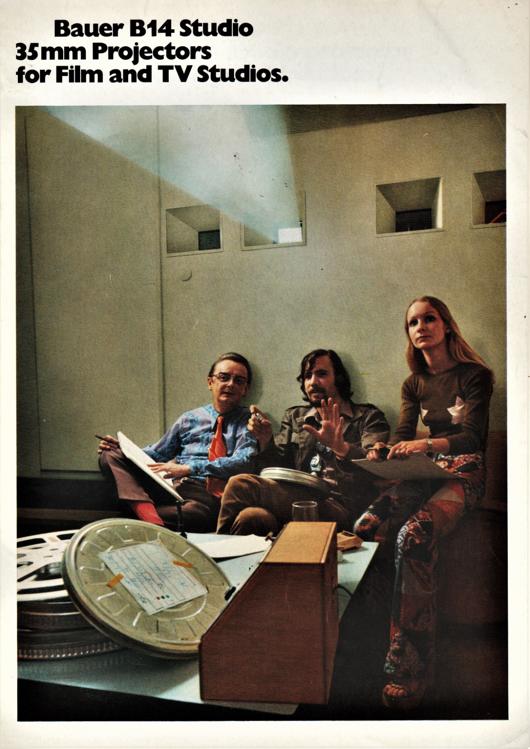 A preview of the Bauer B14 Studio 35mm Projectors for Film and TV Studios. document.