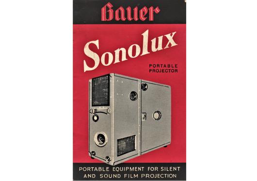 A preview of the Bauer Sonolux Portable Projector document.
