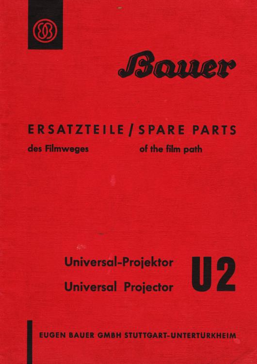 A preview of the Bauer Universal Projector U2 - Spare Parts document.