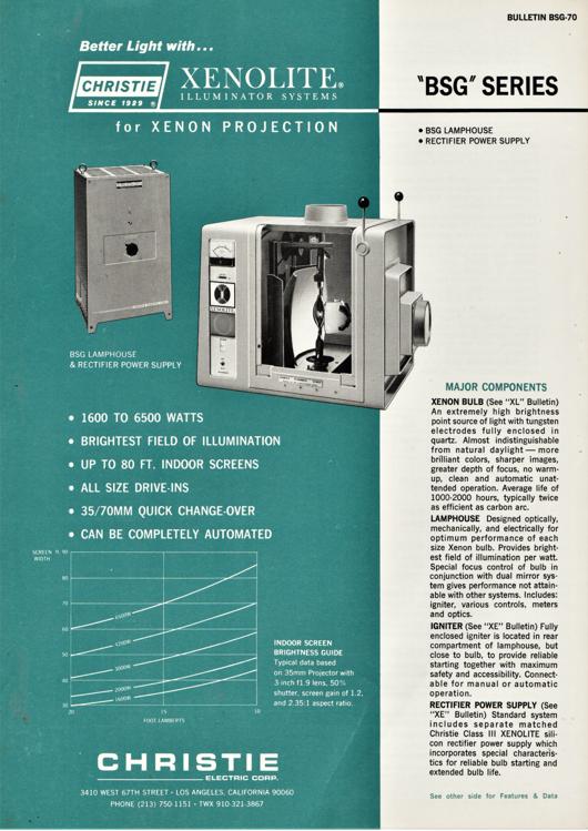 A preview of the Christie Xenolite "BSG" Series document.