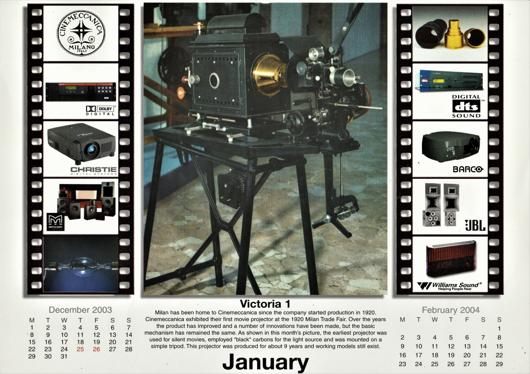 A preview of the Cinemeccanica 2003 Calendar document.