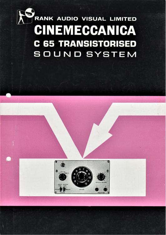 A preview of the Cinemeccanica C 65 Transistorised Sound System document.