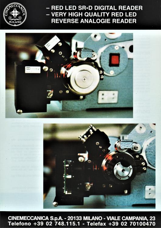 A preview of the Cinemeccanica Red LED SR*D Digital Reader document.