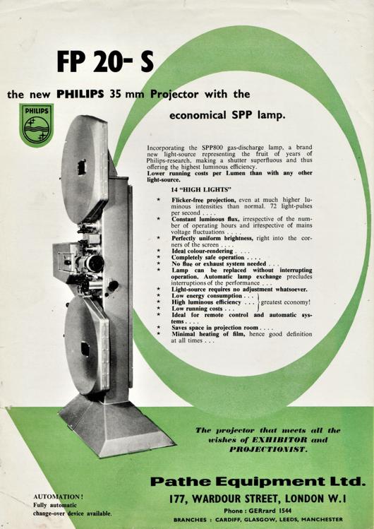 A preview of the FP 20- S - the new Philips 35 mm Projector document.