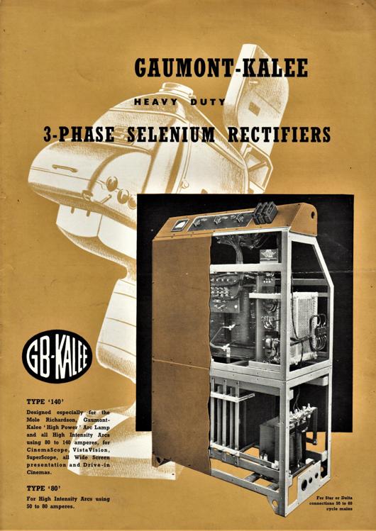 A preview of the Gaumont-Kalee Heavy Duty 3-Phase Selenium Rectifiers document.