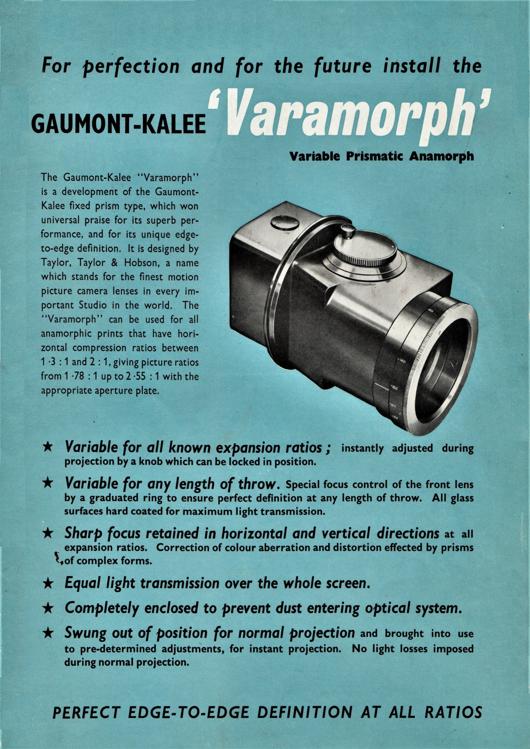 A preview of the Gaumont-Kalee 'Varamorph' document.
