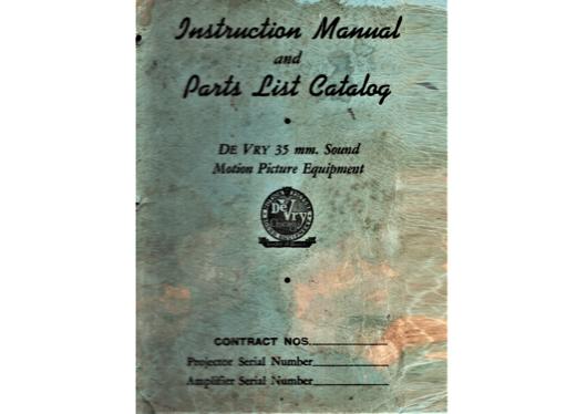A preview of the Instruction Manual and Parts List Catalog - De Vry document.
