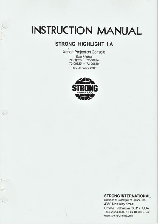 A preview of the Instruction Manual - Strong Highlight IIA document.