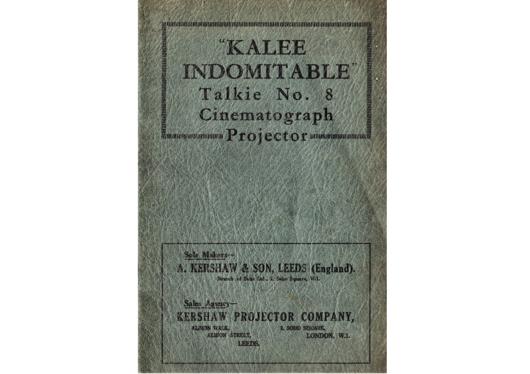 A preview of the Kalee Indomitable Talkie No. 8 Cinematograph Projector document.
