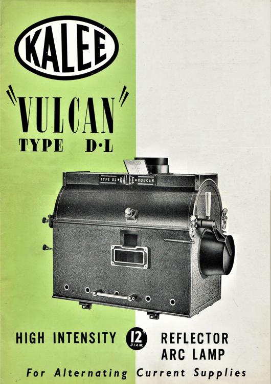 A preview of the Kalee "Volcan" Dype DL High Intensity Reflector Arc Lamp document.