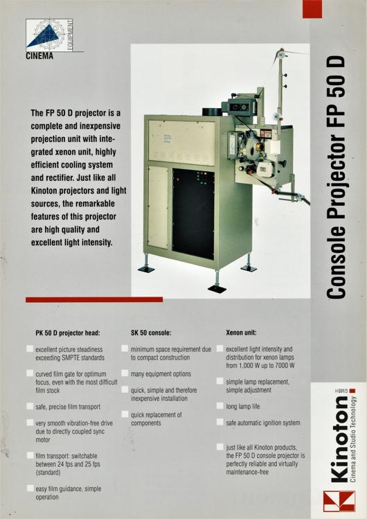 A preview of the Kinoton - Console Projector FP 50 D document.
