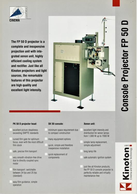 A preview of the Kinoton Console Projector FP 50 D document.