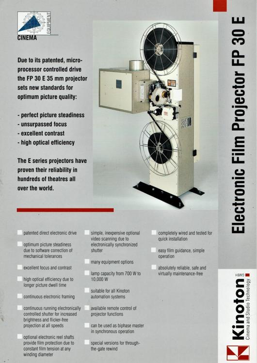 A preview of the Kinoton Electronic Film Projector FP 30 E document.
