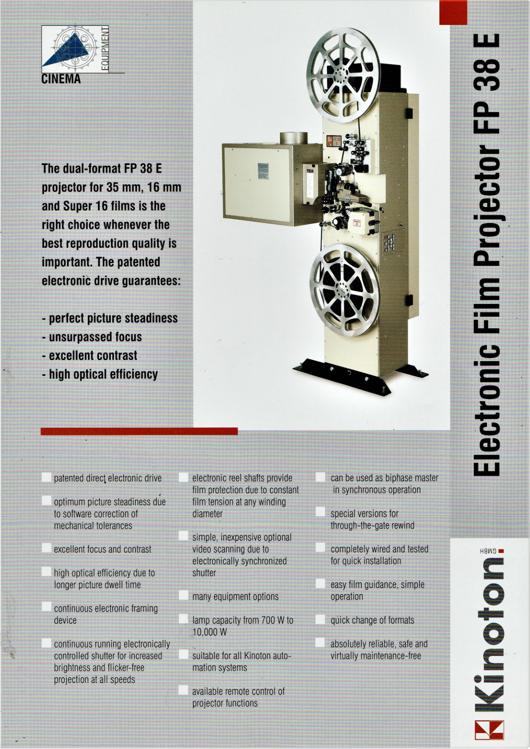 A preview of the Kinoton - Electronic Film Projector FP 38 E document.