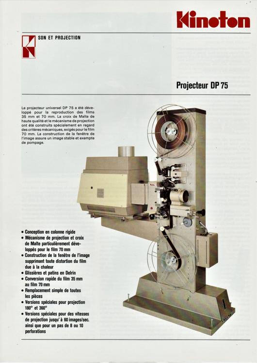 A preview of the Kinoton Projecteur DP 75 document.