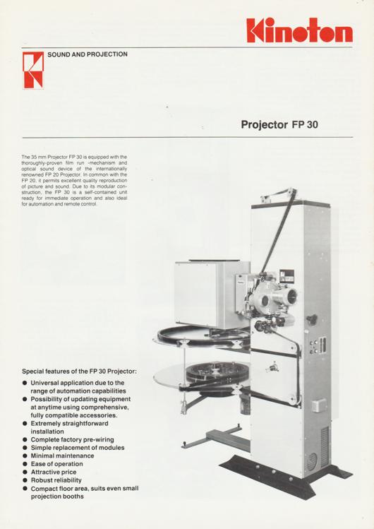 A preview of the Kinoton Projector FP 30 document.