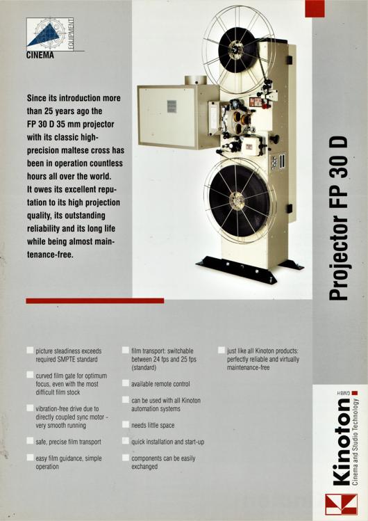 A preview of the Kinoton Projector FP 30 D document.