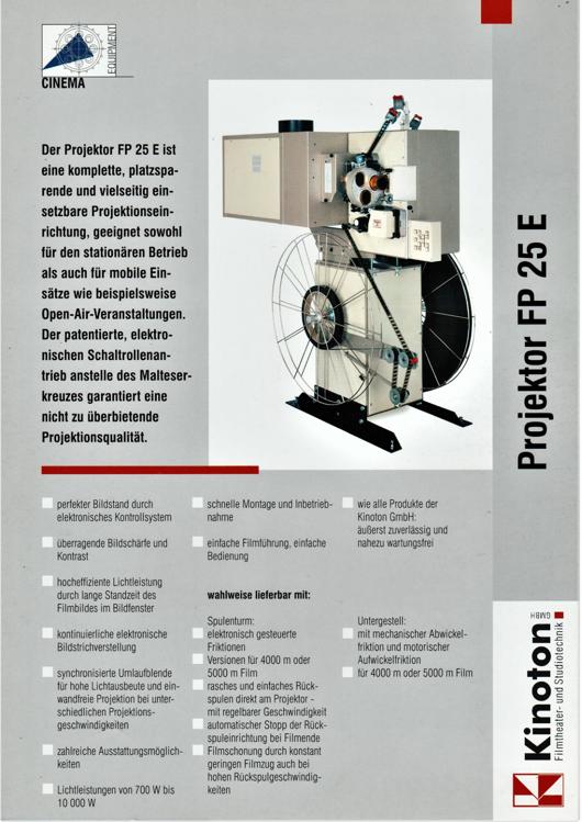 A preview of the Kinoton Projektor FP 25 E document.