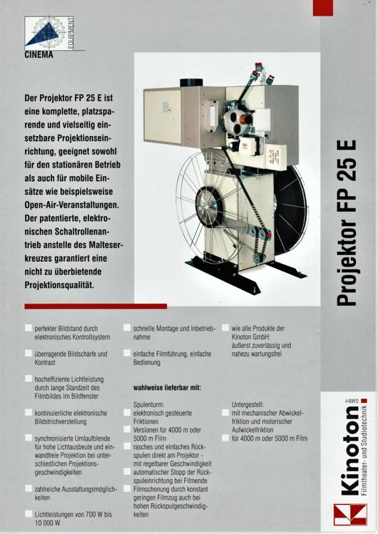 A preview of the Kinoton Projektor FP 25 E document.