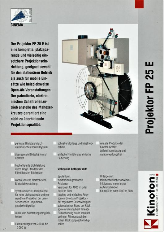A preview of the Kinoton Projektor FP 25 E document.
