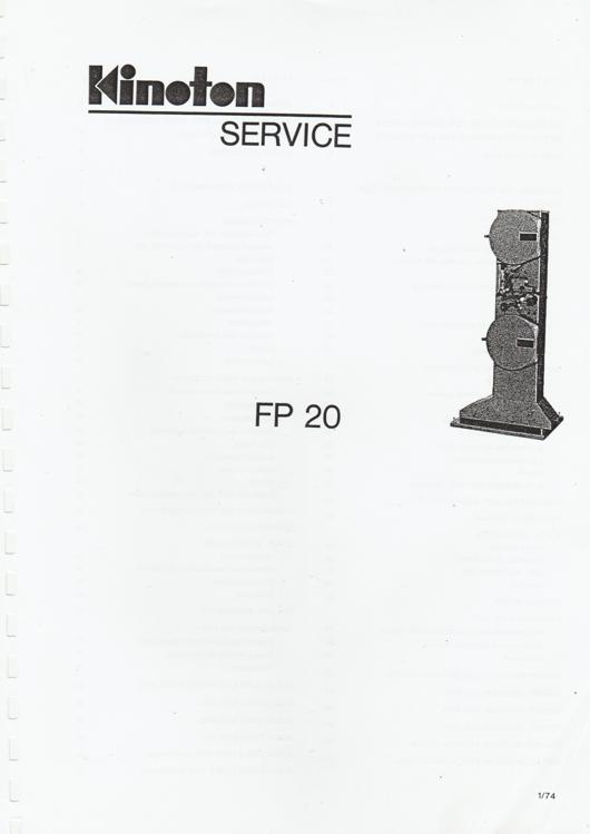 A preview of the Kinoton Service - FP 20 document.