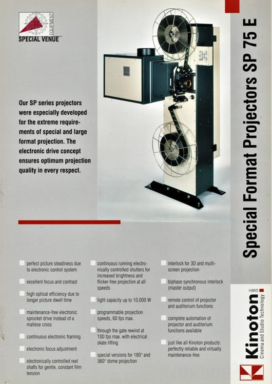 A preview of the Kinoton Special Format Projectors SP 75 E document.