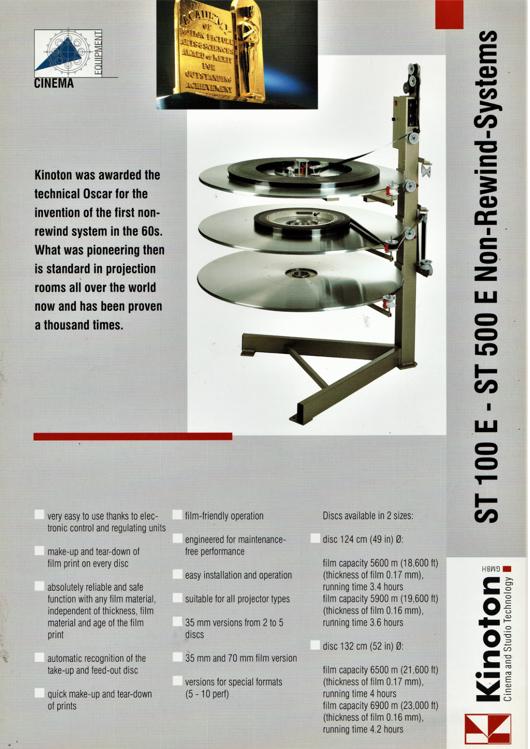 A preview of the Kinoton ST 100 E - ST 500 E Non-Rewind-Systems document.