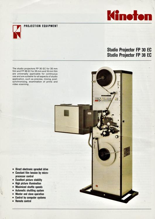 A preview of the Kinoton Studio Projector FP 30/38 EC document.