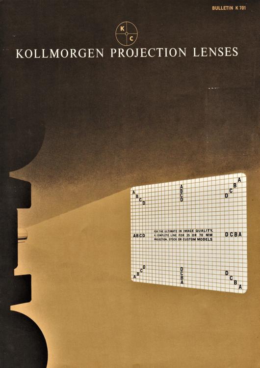 A preview of the Kollmorgen Projection Lenses document.