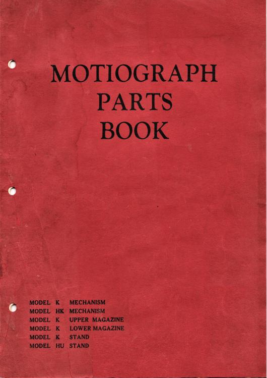 A preview of the Motiograph Parts Book document.
