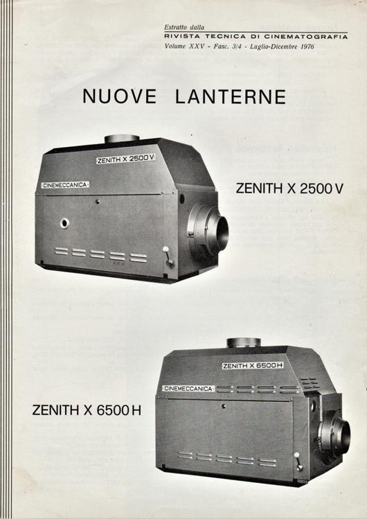 A preview of the Nuovo Lanterne - Zenith X 2500 V & Zenith X 6500 H document.