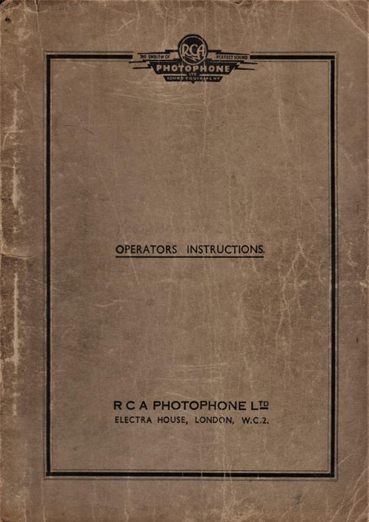A preview of the Operating Instructions - RCA Photophone Type LMI-9031 document.