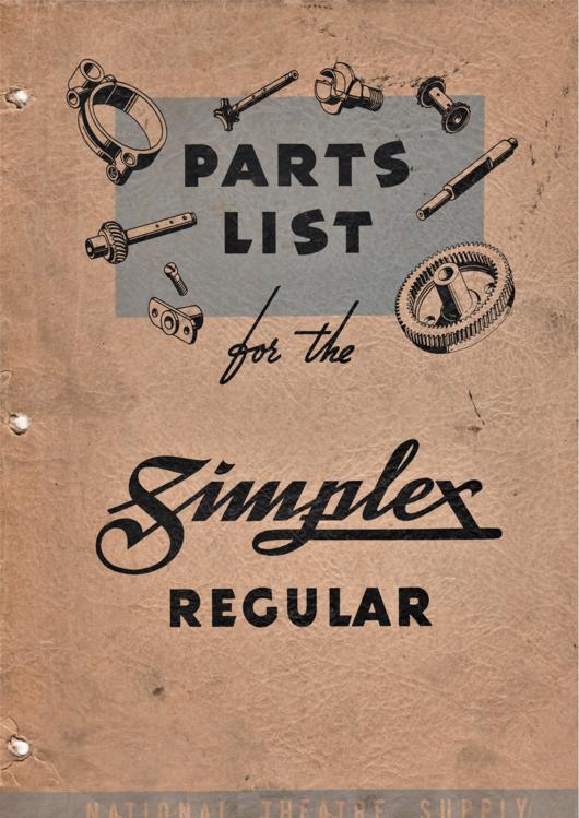 A preview of the Parts List for the Simplex Regular document.