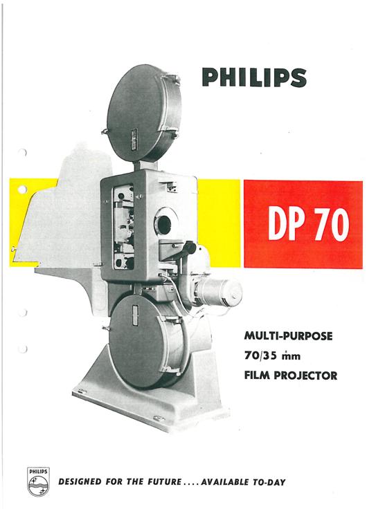 A preview of the Philips DP 70 Multi-Purpose 70/35 mm Film Projector document.