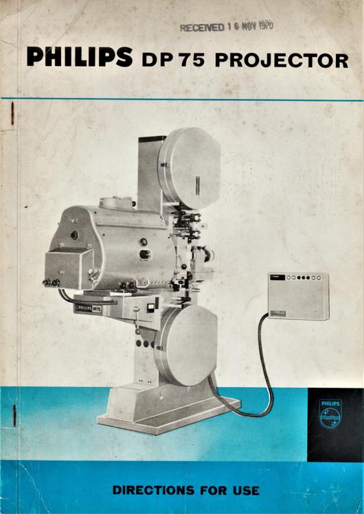 A preview of the Philips DP 75 Projector - Directions For Use document.