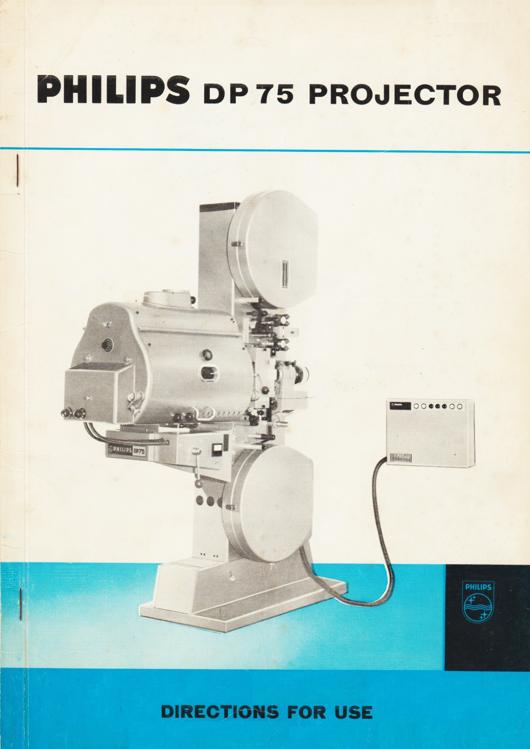 A preview of the Philips DP 75 Projector Directions For Use document.