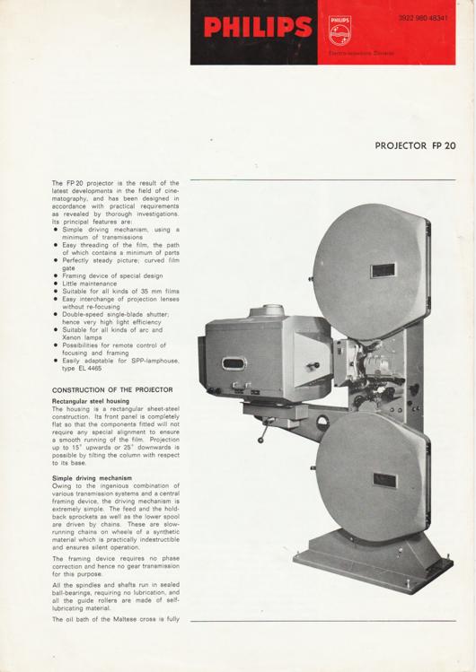 A preview of the Philips Projector FP 20 document.