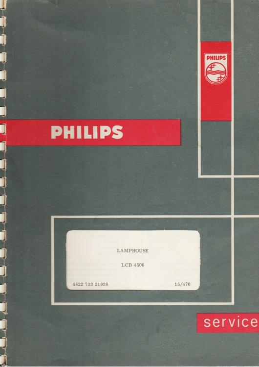 A preview of the Philips Service - Lamphouse LCB 4500 document.