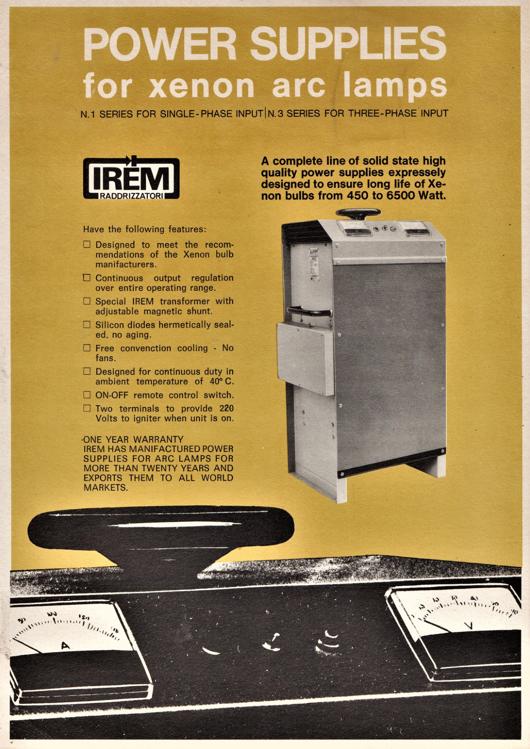 A preview of the Power Supplies for xenon arc lamps document.