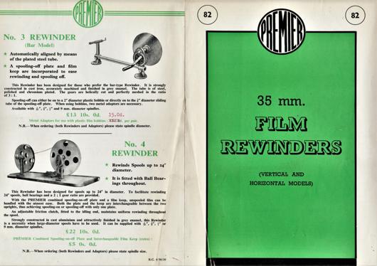 A preview of the Premier 35mm. Film Rewinders document.