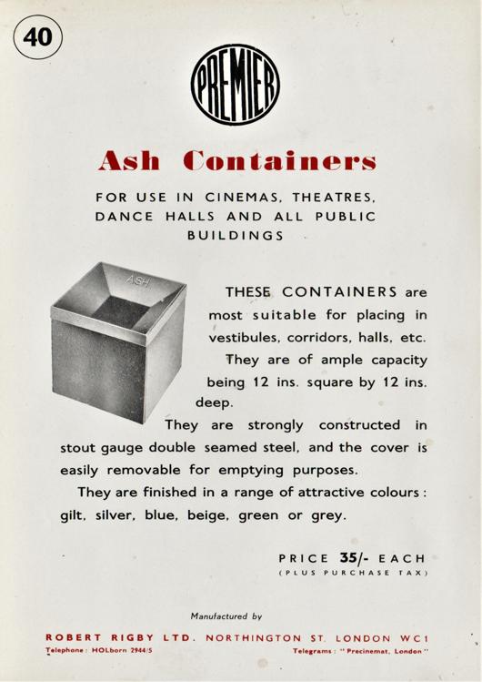 A preview of the Premier Ash Containers document.