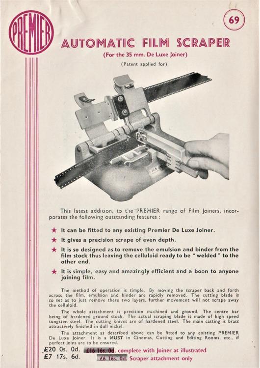 A preview of the Premier Automatic Film Scraper document.