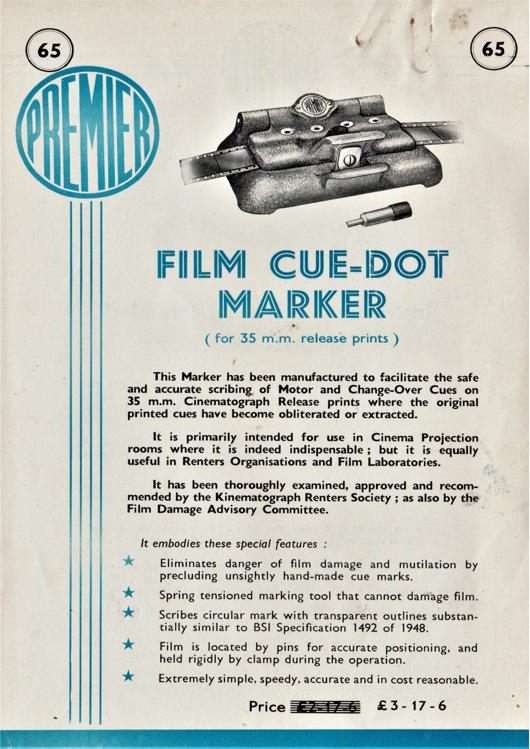 A preview of the Premier Film Cue-Dot Marker document.